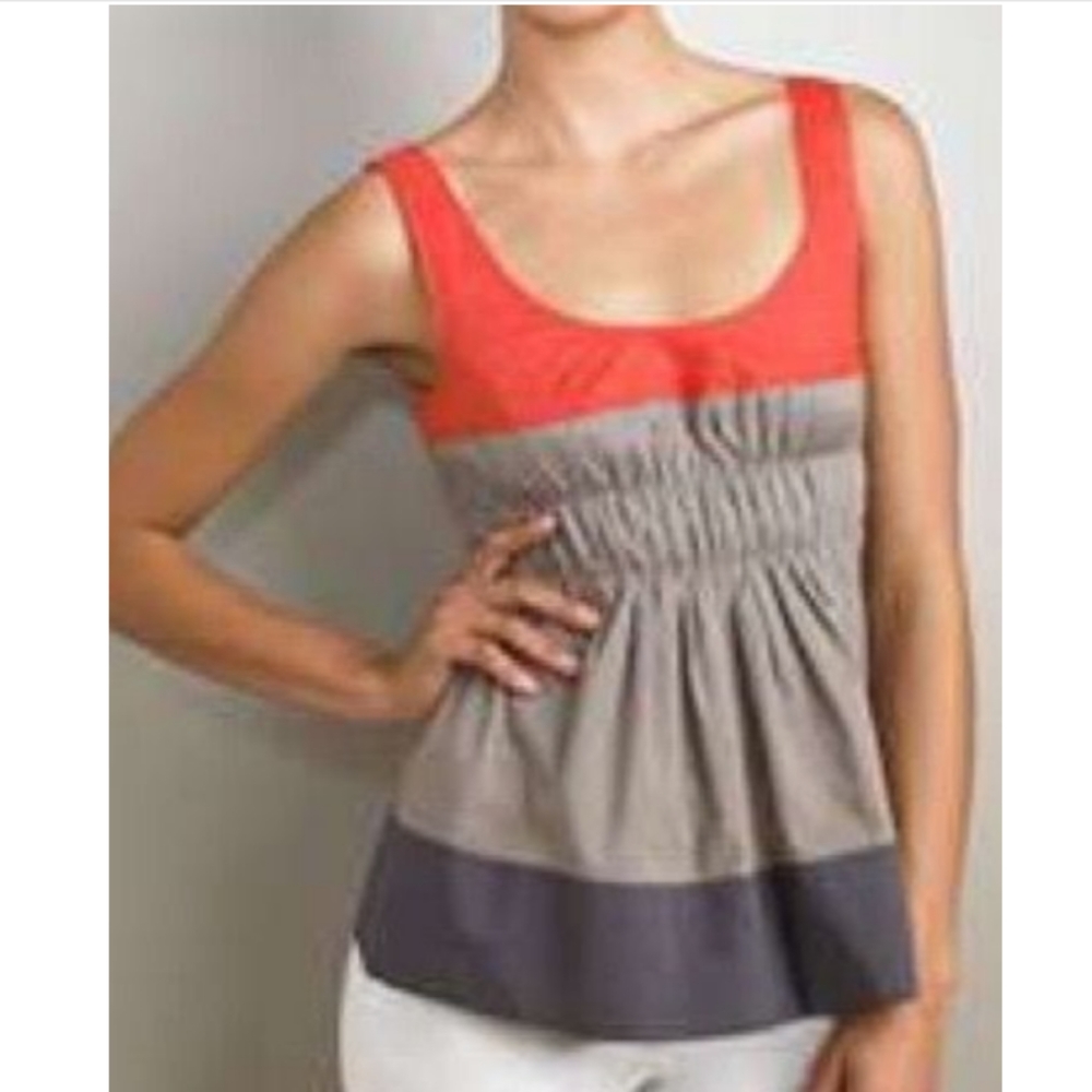 VINCE colorblock pleated comfy sleeveless top women’s Size Medium